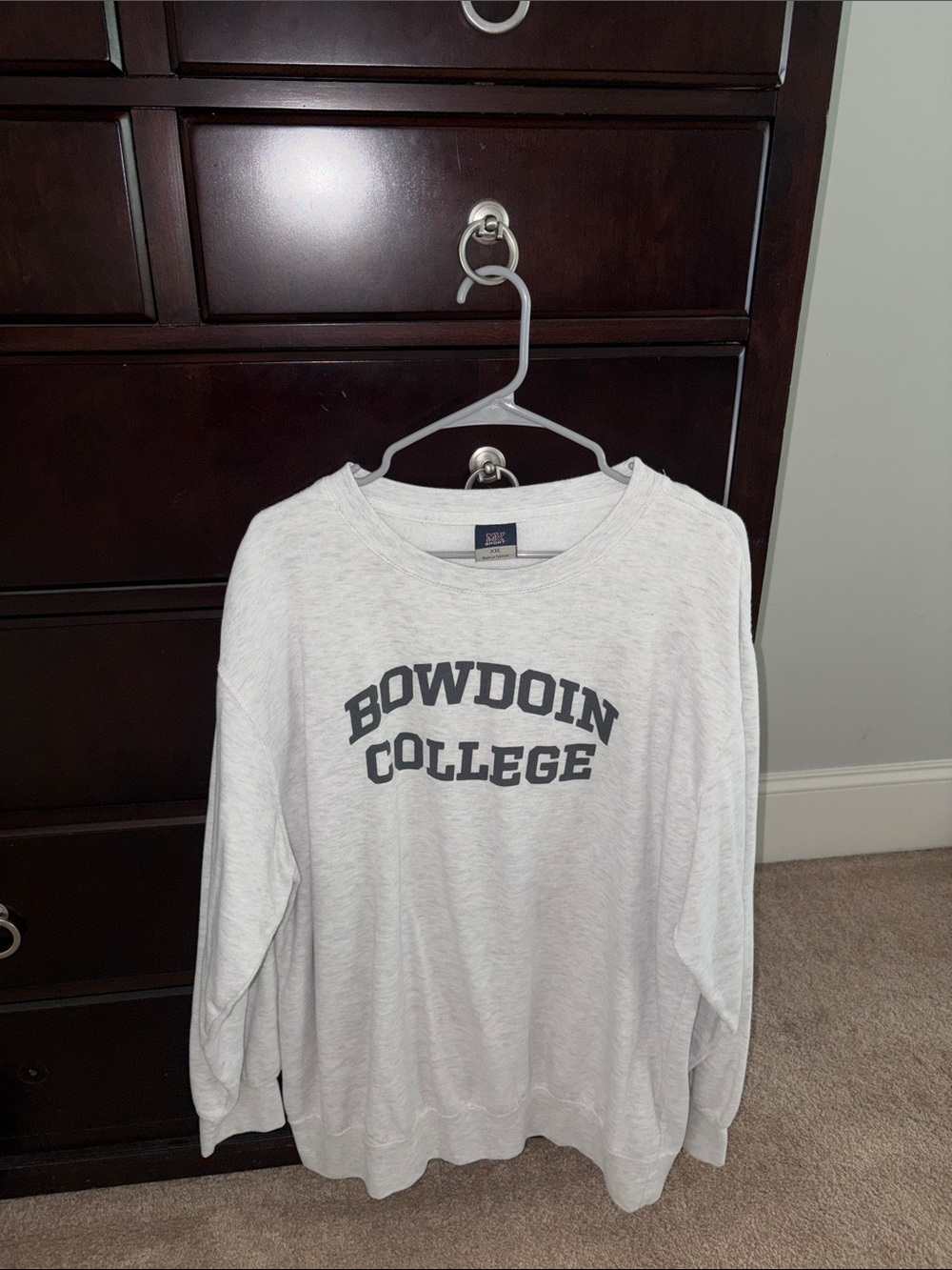 MV Sport Bowdoin College Light Gray Crewneck Sweatshirt